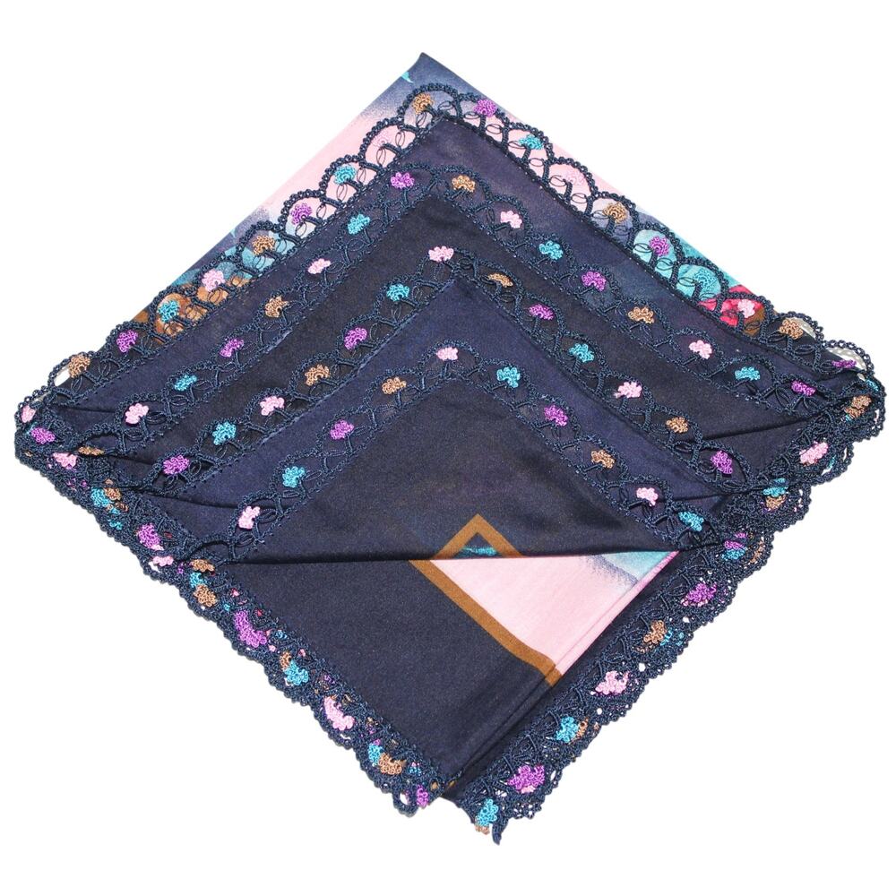 Tulbent Scarf Handmade Crochet Detailing NWOT